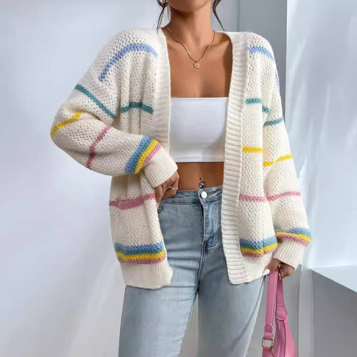 Womens Cable Knit Cardigan Relaxed Fit - BritishMode