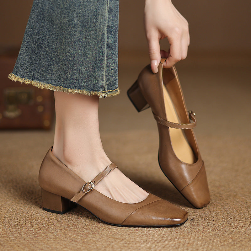 Womens Heels Genuine Leather Classic Fit