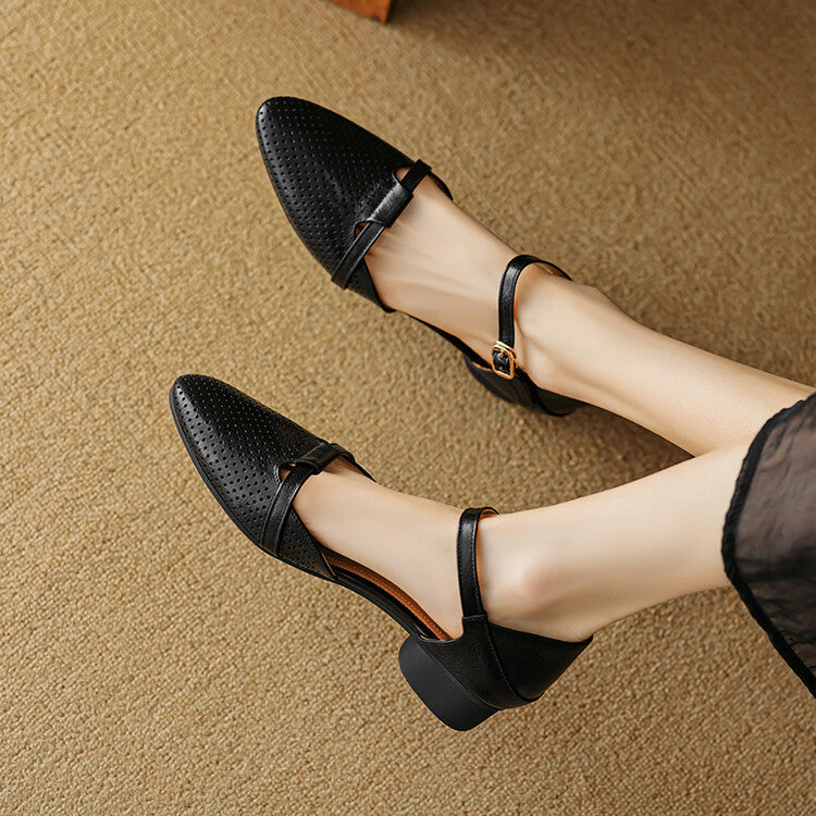 Womens Genuine Leather Heels Classic Fit