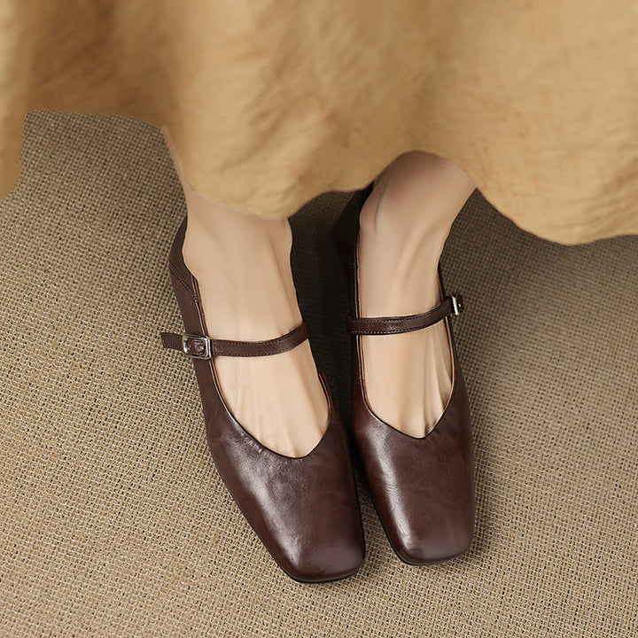 Womens Flats Genuine Leather Slip-On