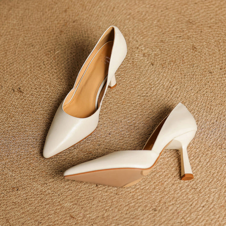 Womens Genuine Leather Heels Classic Fit