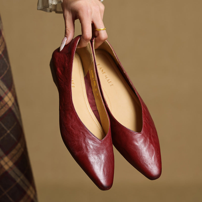 Womens Genuine Leather Mules Slip-On Comfortable