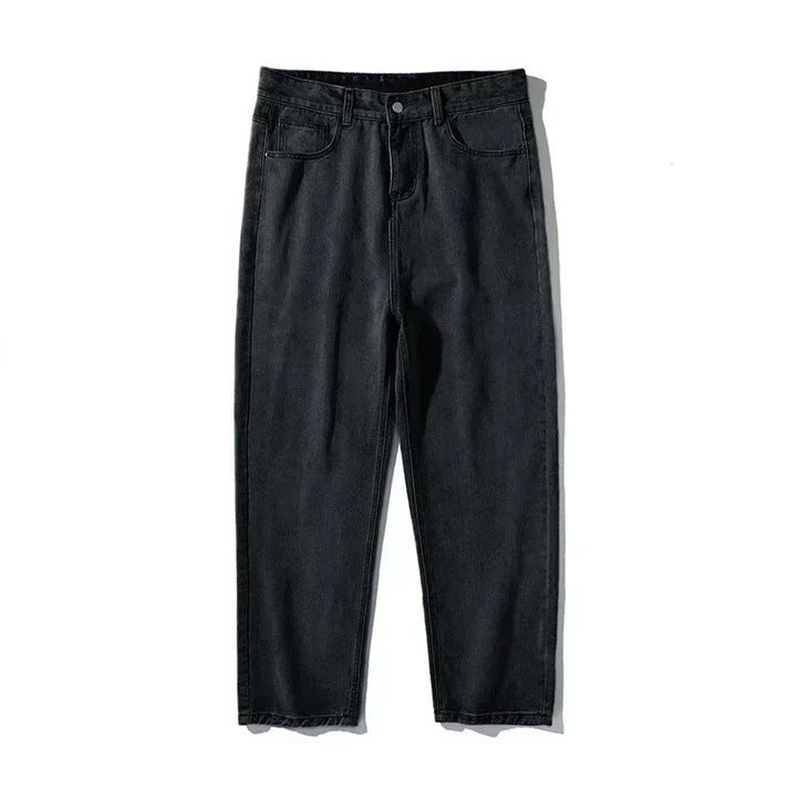 Mens Wide-Leg Jeans Classic Fit Denim - BritishMode