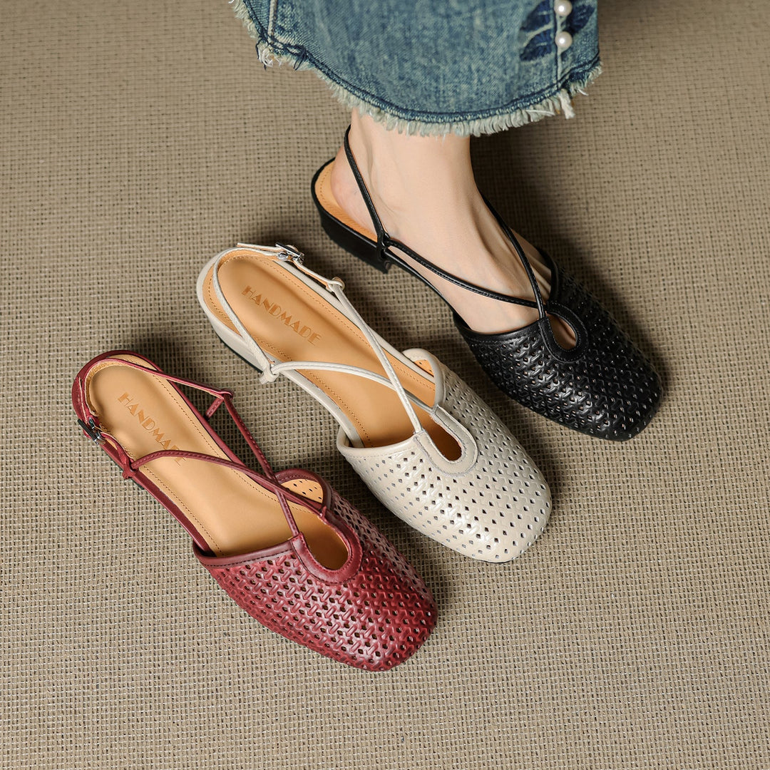 Womens Slingback Shoes Genuine Leather Classic Fit