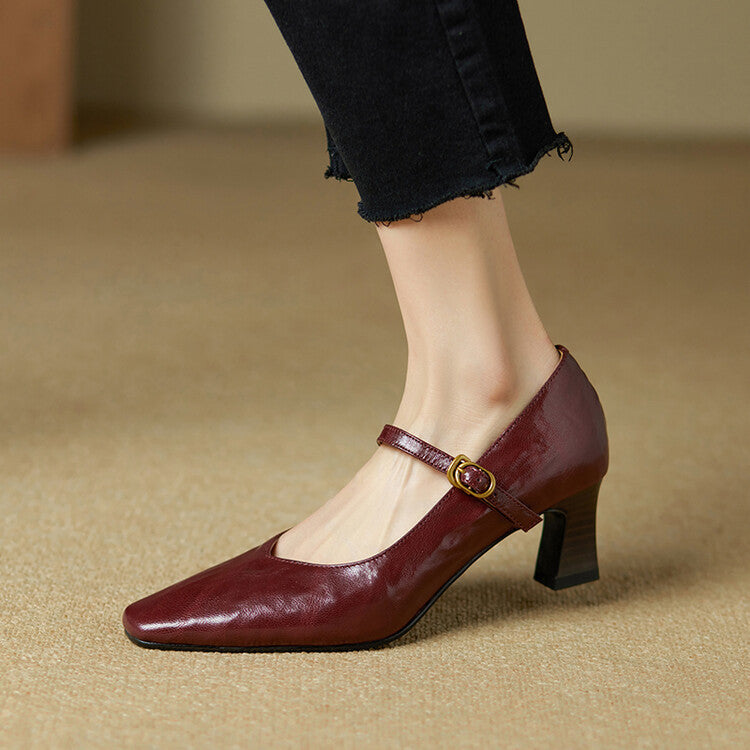 Womens Genuine Leather Heels Classic Fit