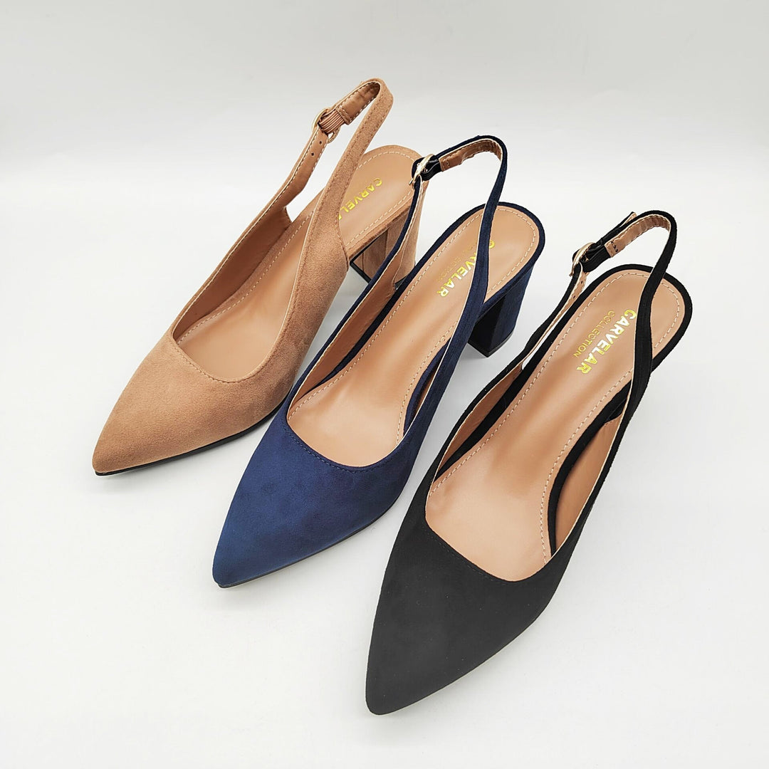 Womens Heeled Shoes Leather Pointed Toe