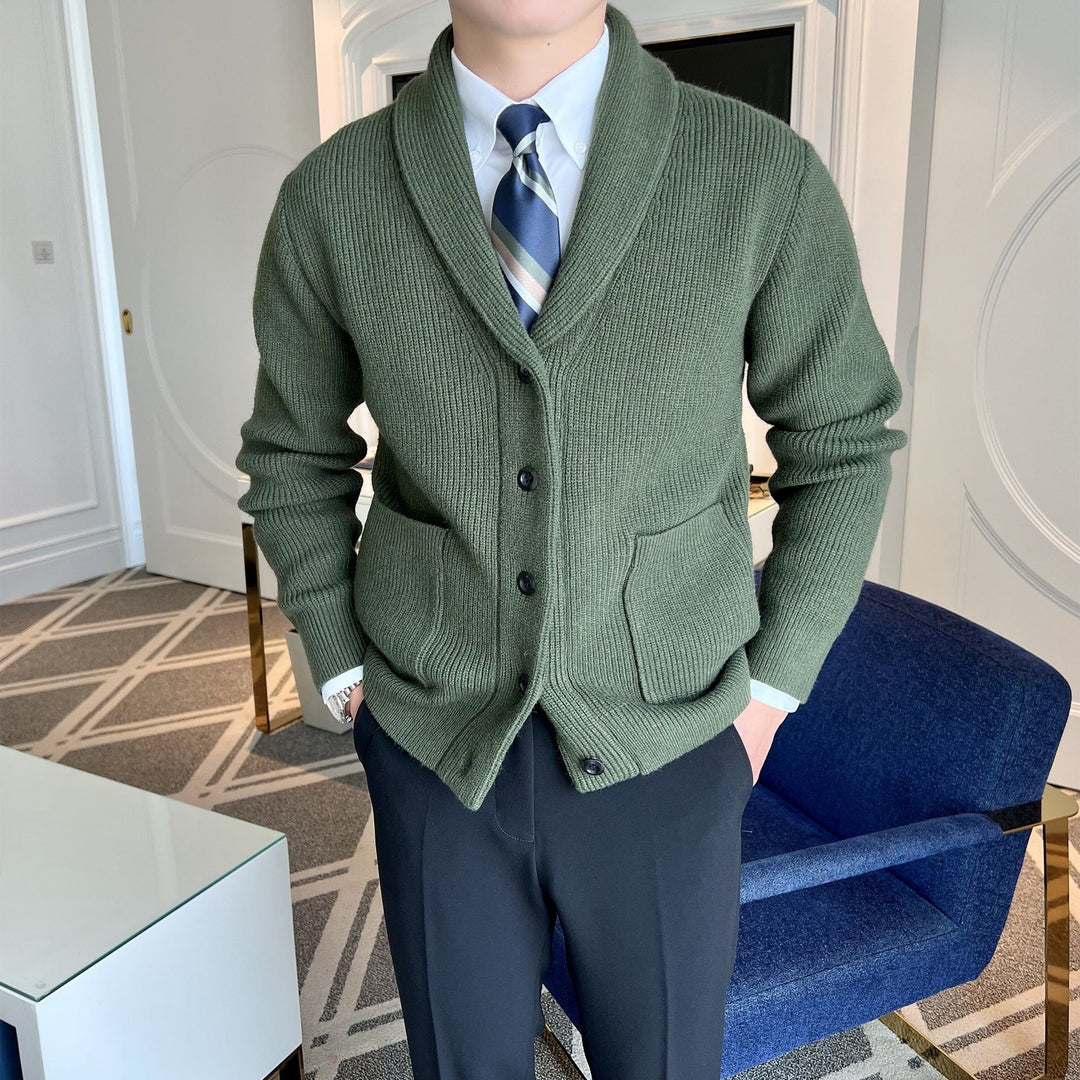 Mens Knitted Jacket with Buttons Classic Fit