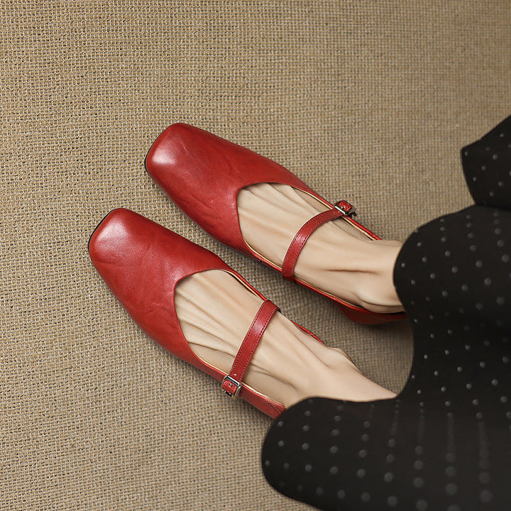 Womens Flats Genuine Leather Slip-On