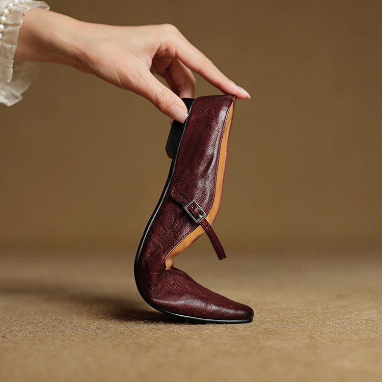 Womens Leather Mules Genuine Leather Slip-On