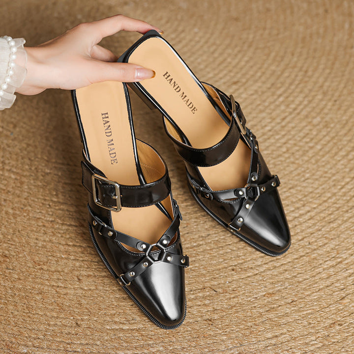 Womens Slingback Shoes Genuine Leather