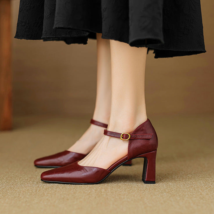 Womens Heels Genuine Leather Classic Fit