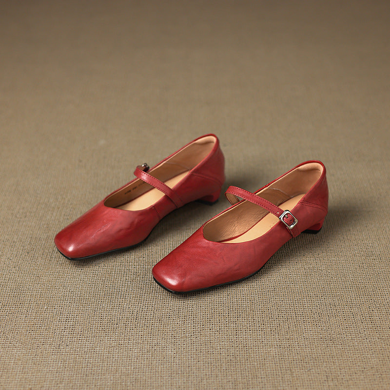 Womens Flats Genuine Leather Slip-On