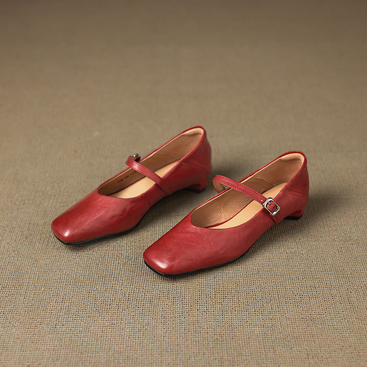 Womens Flats Genuine Leather Slip-On