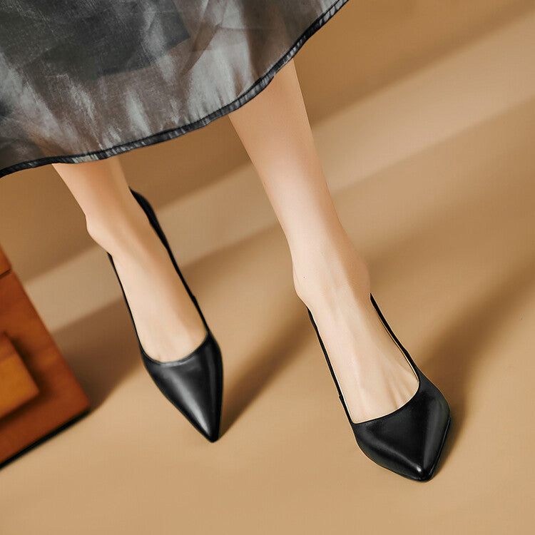Womens Genuine Leather Heels Classic Fit