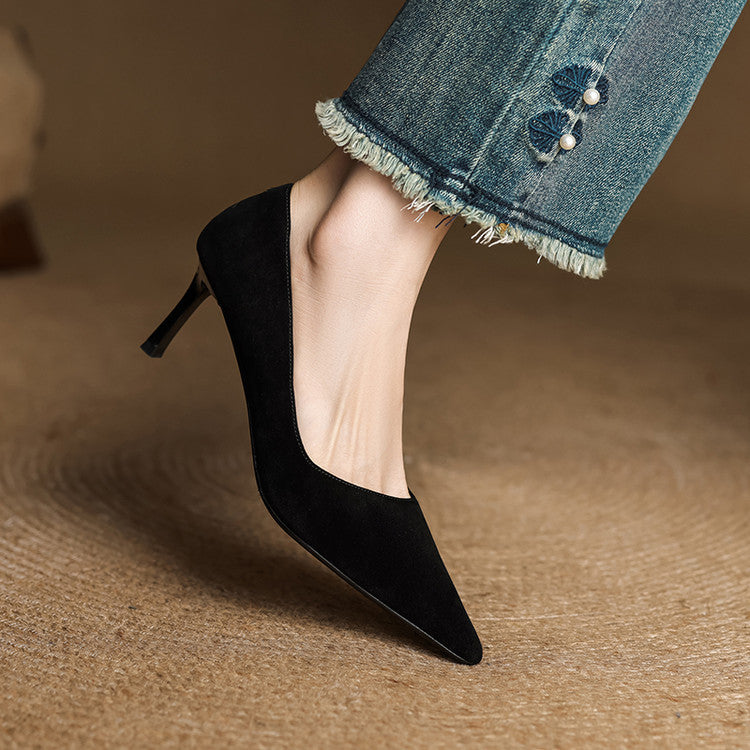Womens Heels Genuine Leather Classic Fit