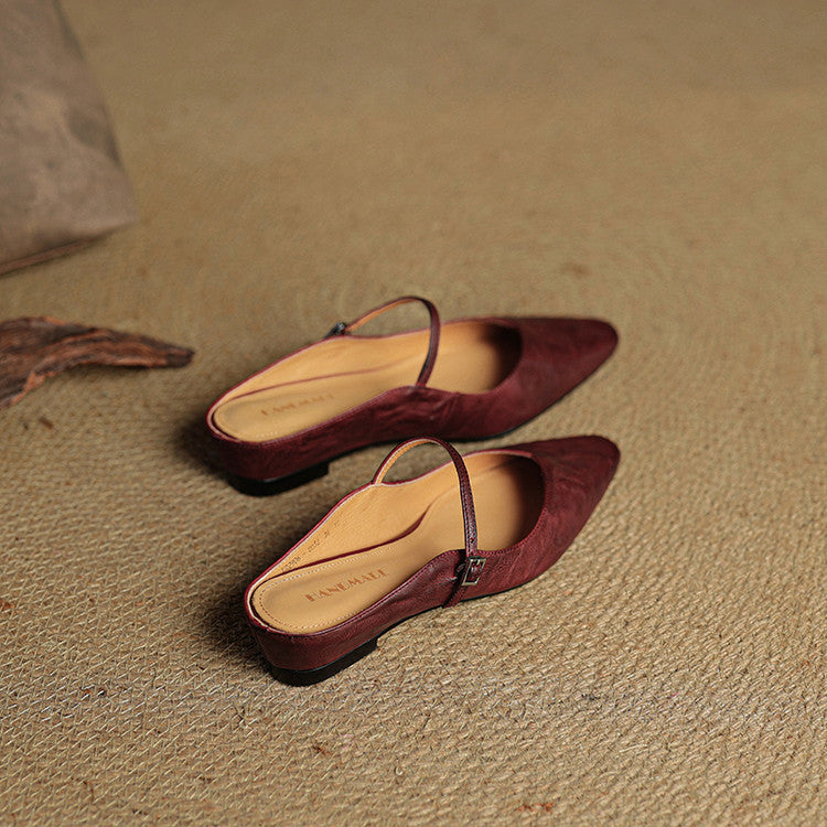 Womens Leather Mules Genuine Leather Slip-On