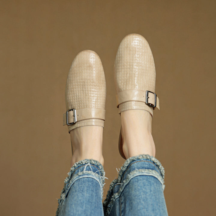 Womens Leather Mules Genuine Leather Slip-On