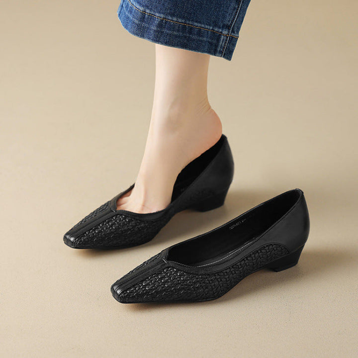 Womens Genuine Leather Heels Classic Fit