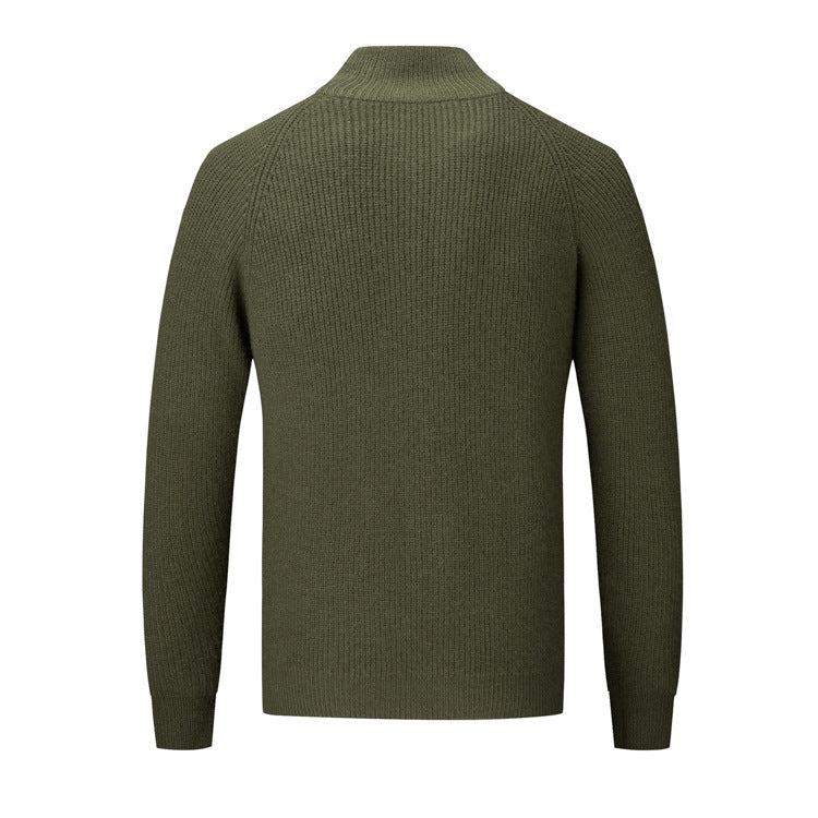 Womens High Collar Knit Cardigan Slim Fit