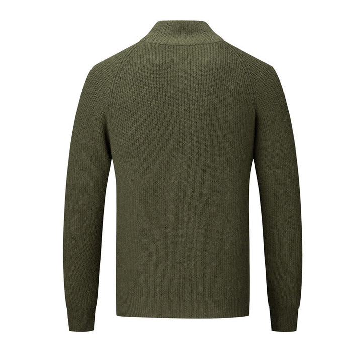 Womens High Collar Knit Cardigan Slim Fit