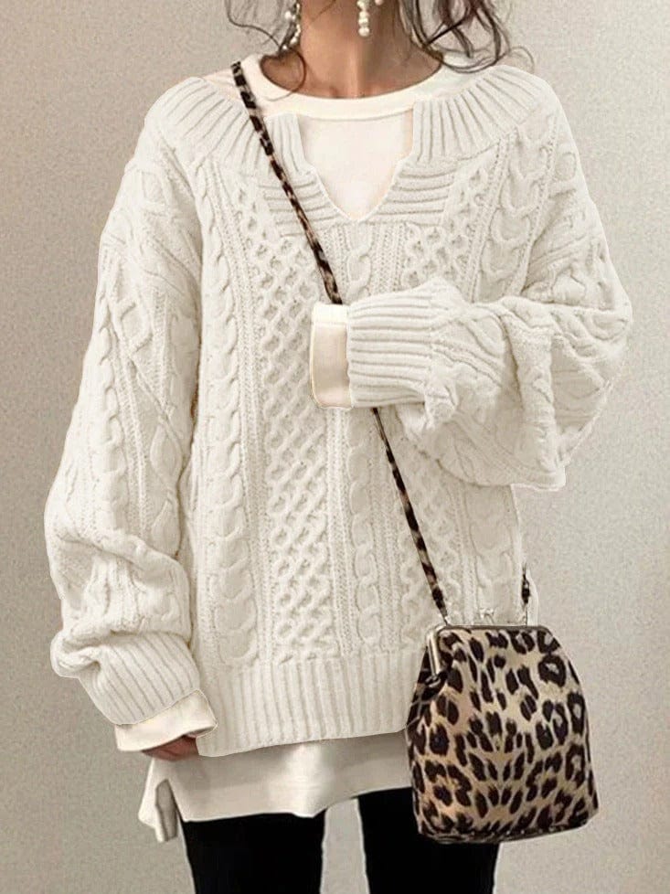 Womens Oversized Knit Sweater Cozy Fit