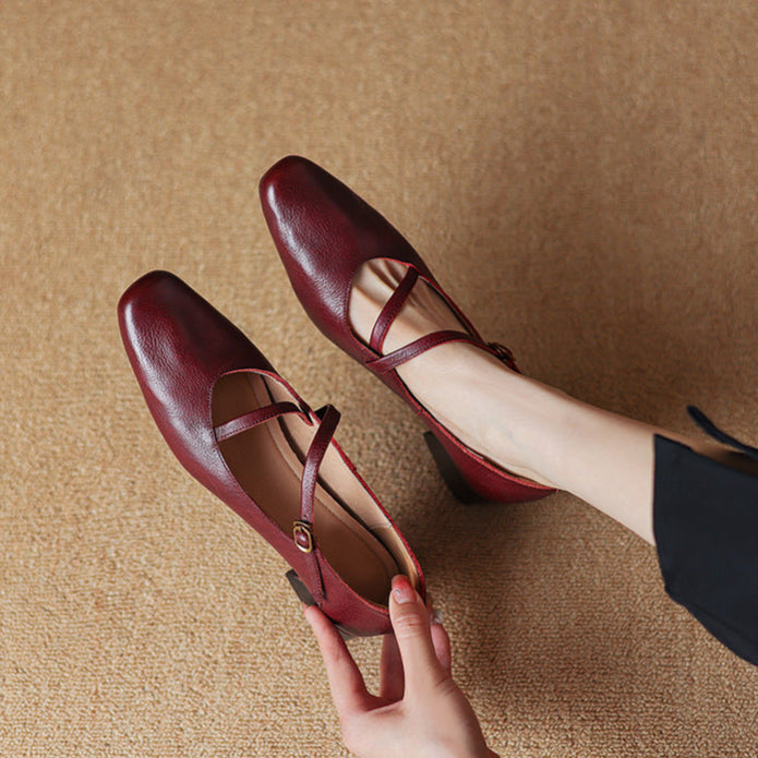 Womens Heels Genuine Leather Classic Fit