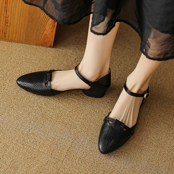 Womens Genuine Leather Heels Classic Fit