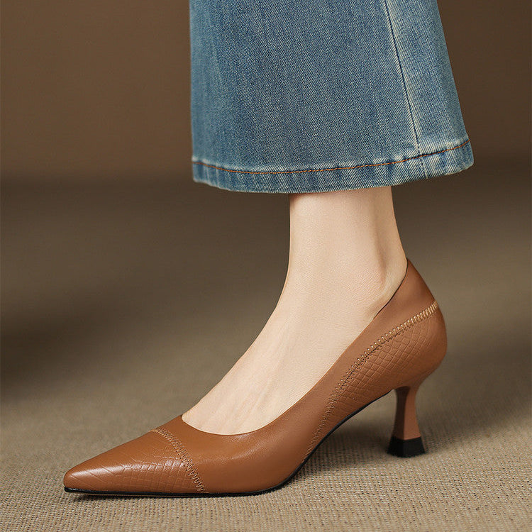 Womens Heels Genuine Leather Classic Fit - BritishMode