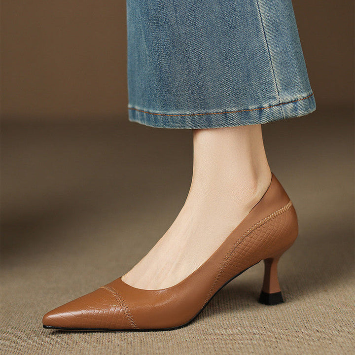 Womens Heels Genuine Leather Classic Fit - BritishMode