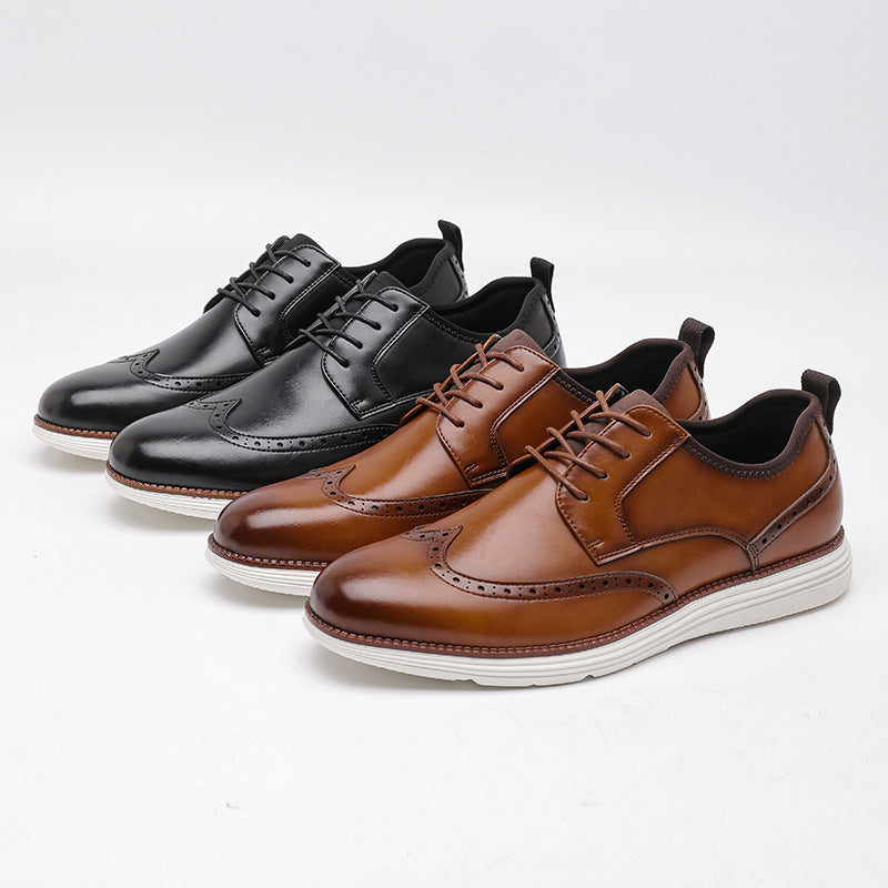 Mens Leather Shoes Velcro Closure