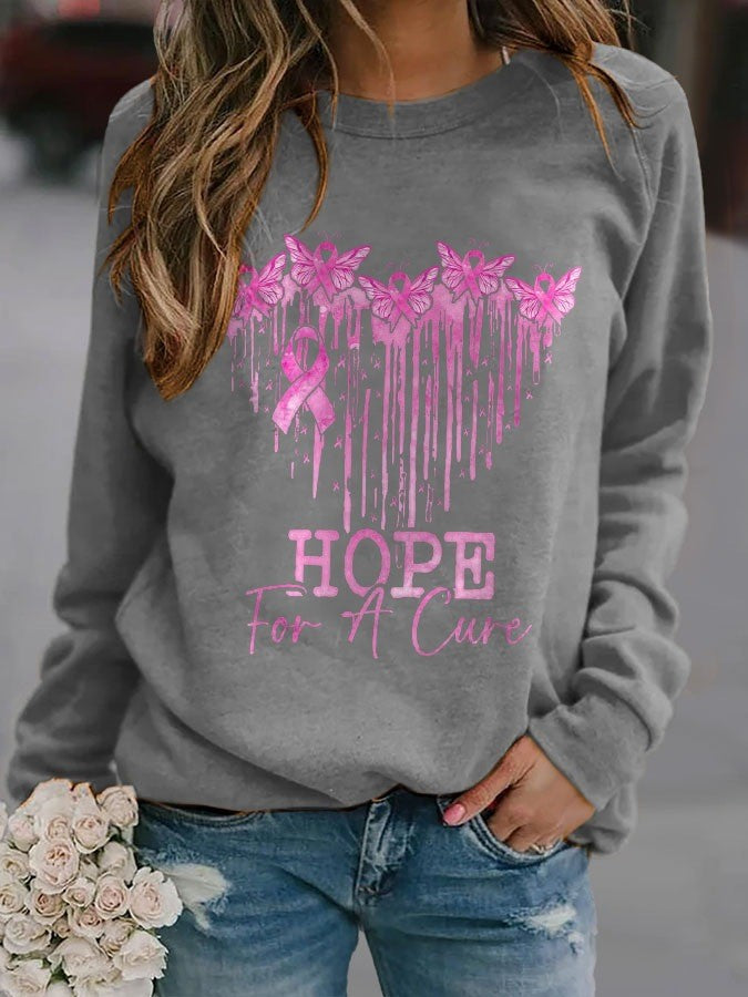 Womens Sweatshirt Cotton Graphic Relaxed Fit