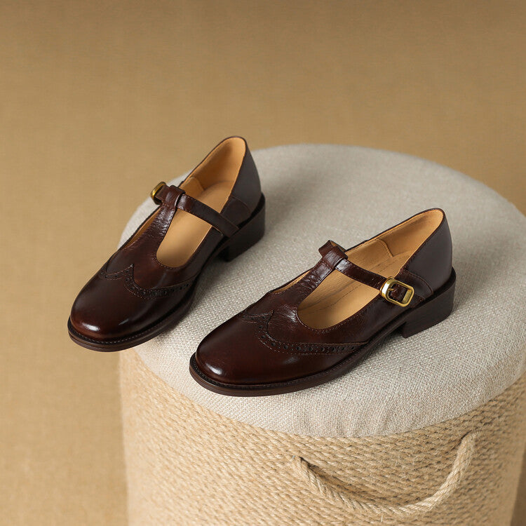Womens Genuine Leather Shoes Classic Fit