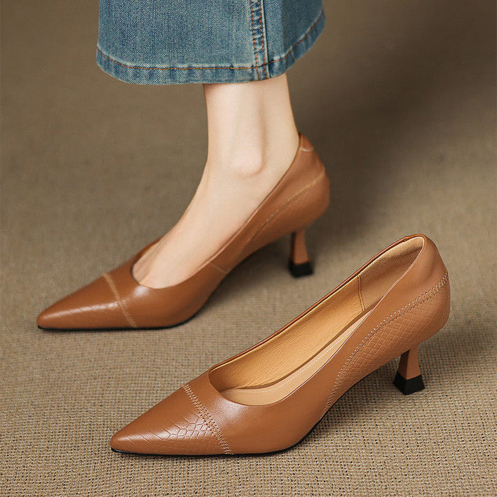 Womens Heels Genuine Leather Classic Fit