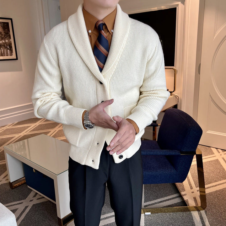 Mens Knitted Jacket with Buttons Classic Fit - BritishMode