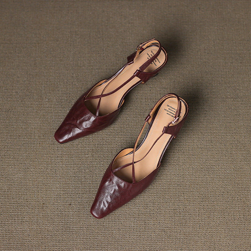 Womens Genuine Leather Heels Classic Fit