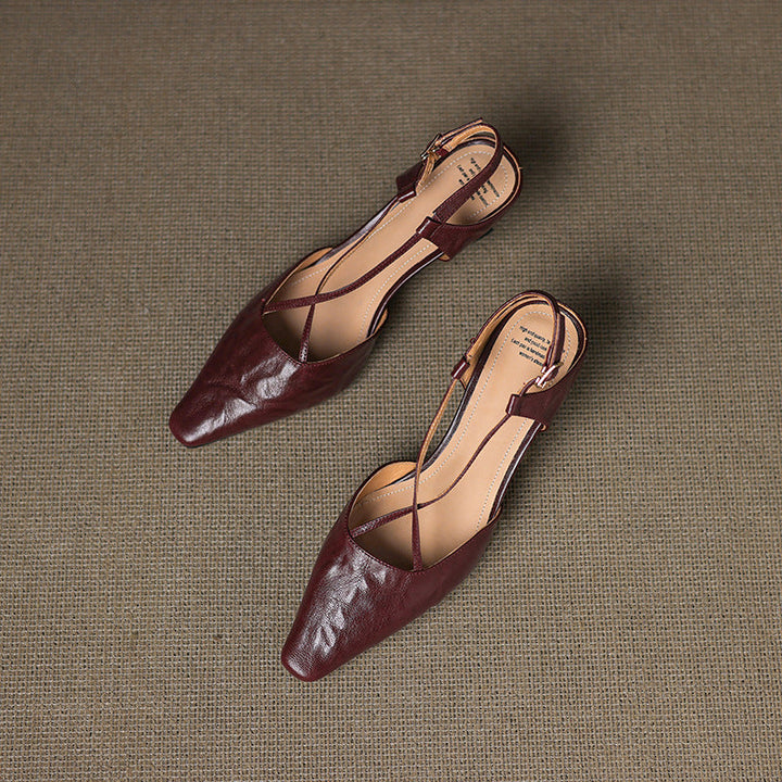 Womens Genuine Leather Heels Classic Fit