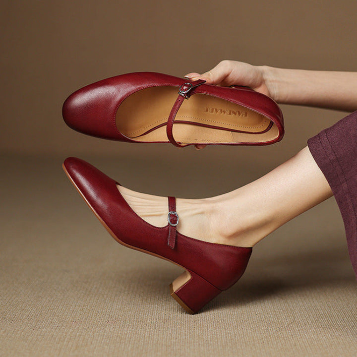 Womens Pumps Genuine Leather Classic Fit - BritishMode