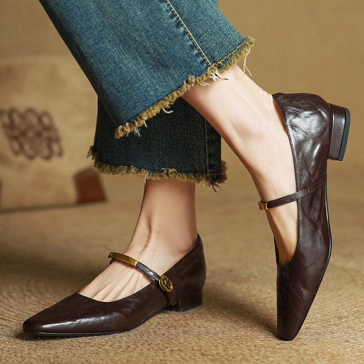 Womens Genuine Leather Pumps Classic Fit