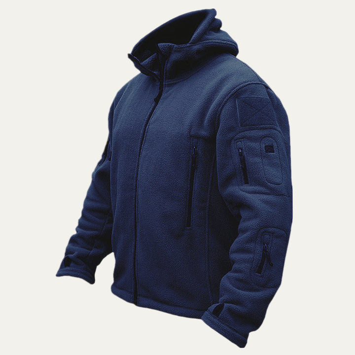 Mens Tactical Fleece Jacket Full Zip Hooded
