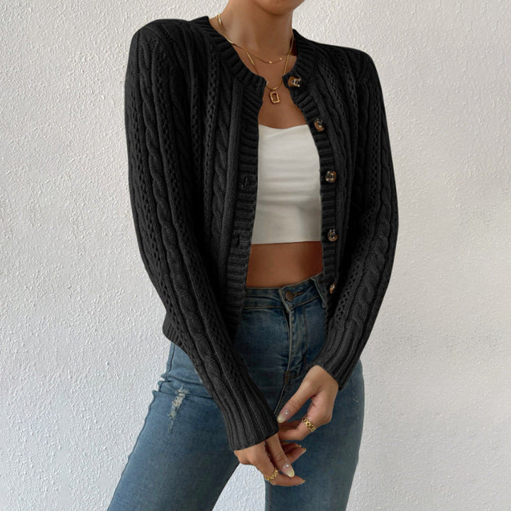 Womens Cable Knit Cardigan Sweater with Buttons Classic Fit