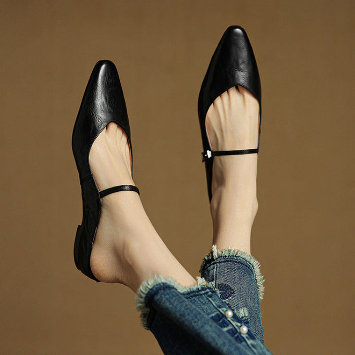 Womens Leather Mules Genuine Leather Slip-On