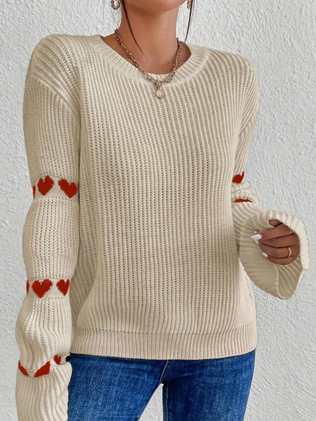 Womens Casual Crew Neck Sweater Soft Knit