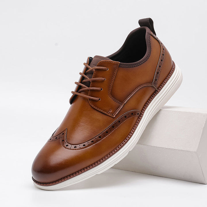 Mens Leather Shoes Velcro Closure - BritishMode