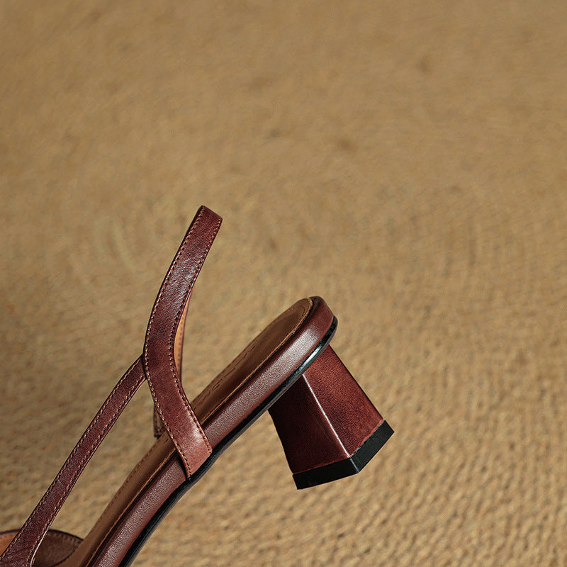 Womens Genuine Leather Heels Classic Fit