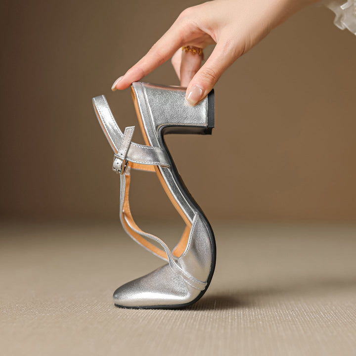 Womens Slingback Shoes Genuine Leather