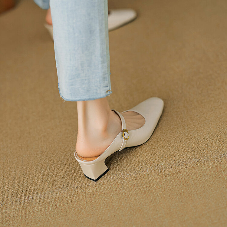 Womens Leather Mules Genuine Leather Slip-On