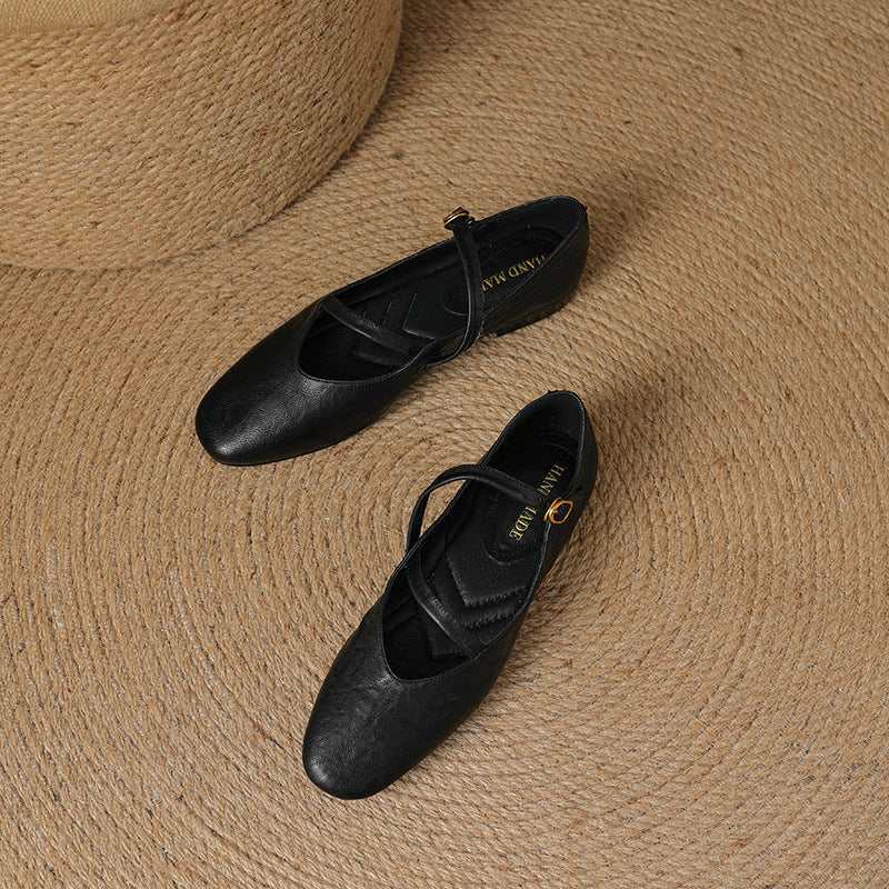 Womens Flats Genuine Leather Slip-On