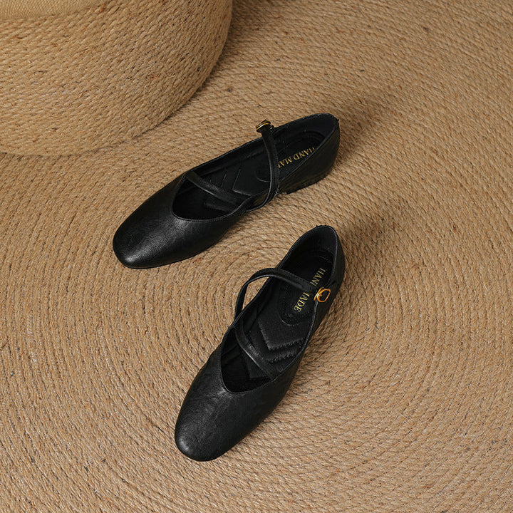 Womens Flats Genuine Leather Slip-On
