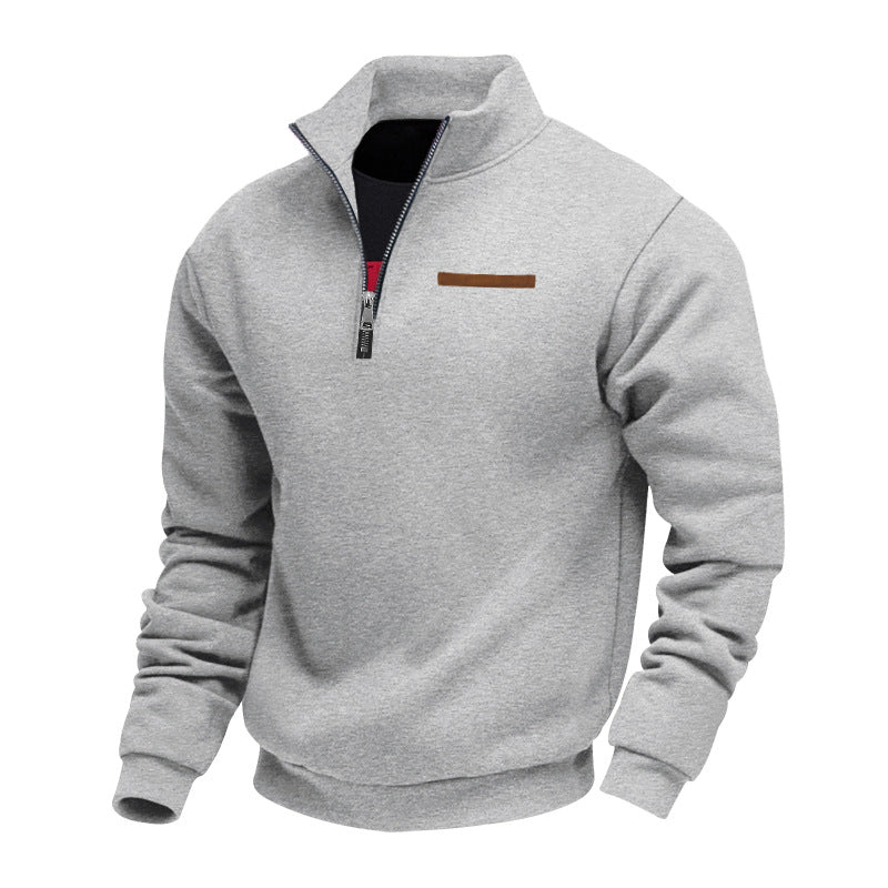Mens Quarter Zip Pullover High Collar Slim Fit