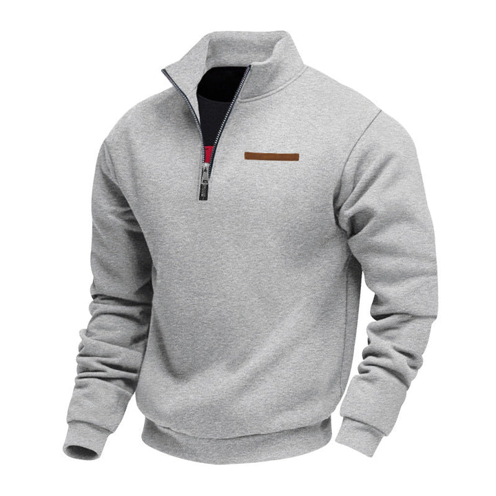 Mens Quarter Zip Pullover High Collar Slim Fit